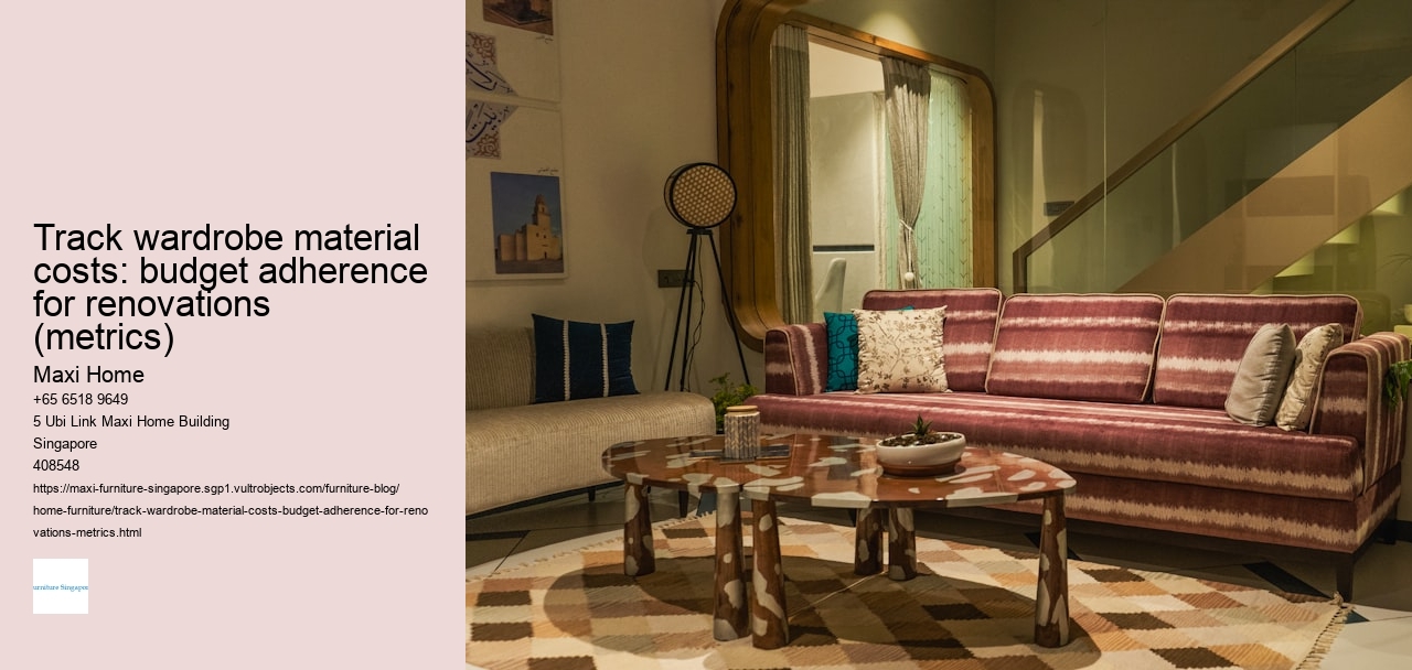 Track wardrobe material costs: budget adherence for renovations (metrics)