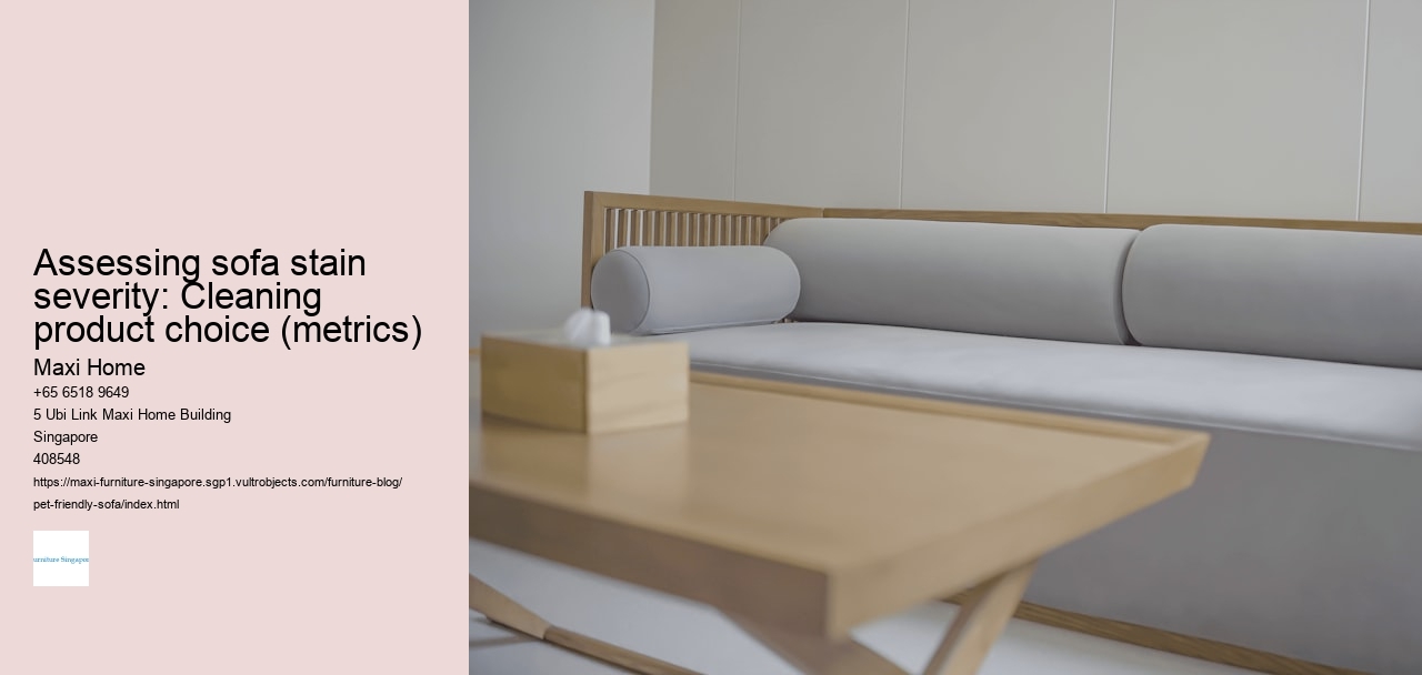 Assessing sofa stain severity: Cleaning product choice (metrics)