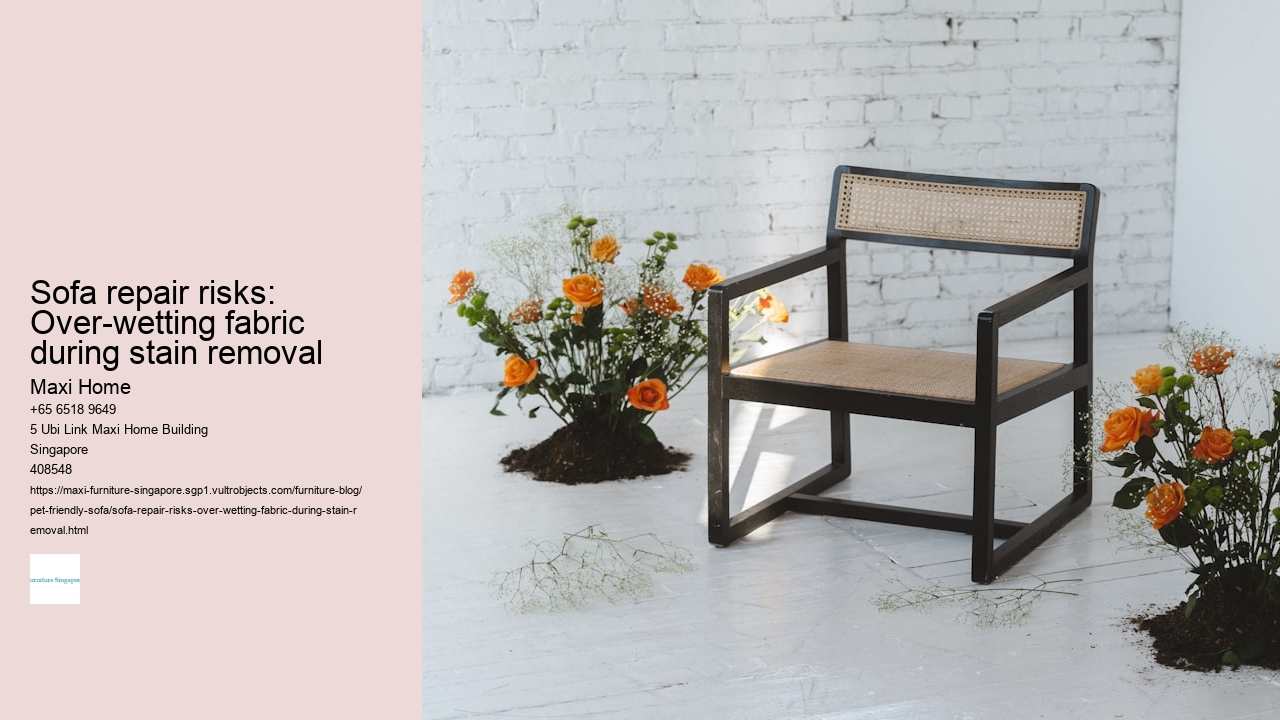 Sofa repair risks: Over-wetting fabric during stain removal